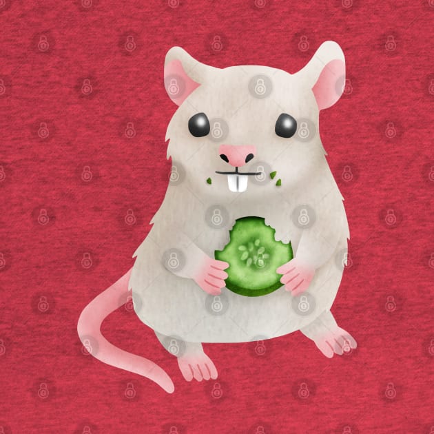 Pet rat eating cucumber by CleanRain3675